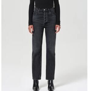AGOLDE 90s Pinch Waist High Rise Straight Leg Jeans Black Gray Women’s Size 29